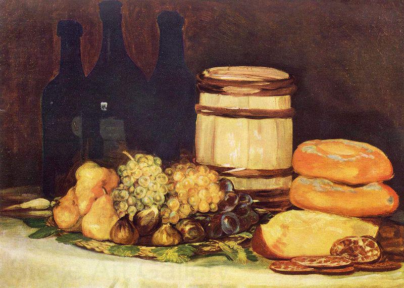 Francisco de Goya Stilleben mit Fruchten, Flaschen, Broten Norge oil painting art